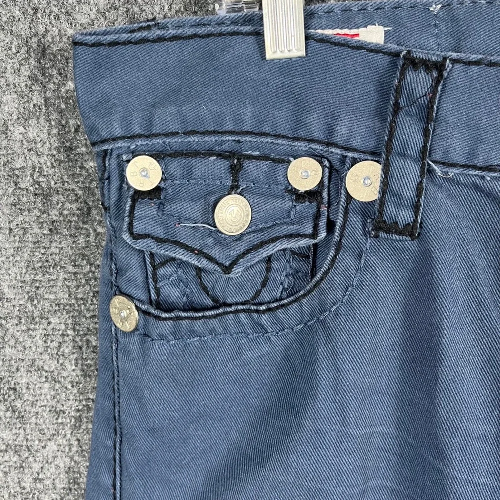 True Religion Ricky Super T Pants Mens 38 Blue Black Contrast Stitch Made in USA